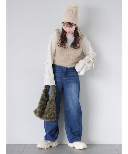 ehka sopo（エヘカソポ）の「エコファートートバッグ（ハンドバッグ・レディース・カーキ/ベージュ/キナリ・F）」の6枚目の写真