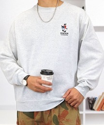 【GROOVY STORE】ワンポイント刺繍裏起毛トレーナー