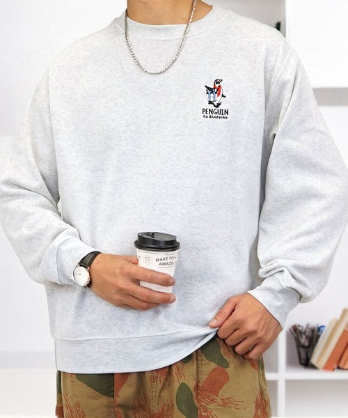 Burner（バーナー）の「【GROOVY STORE】ワンポイント刺繍裏起毛トレーナー（スウェット・メンズ・ネイビー/スミクロ/ホワイト系その他3/ブルーパープル/ホワイト/グレー/ブラック系その他3/スモークピンク/ブラック系その他2/ブラック/ホワイト系その他2/ダークネイビー/ブラック系その他4/モカ/ホワイト系その他4/ブルー/ブラック系その他5/インディゴブルー/ブラック系その他6/ホワイト系その他5/ブラウン系/ホワイト系その他6/ブルー系その他2/ピンク系その他/ブラック系その他7/ネイビー系/オフホワイト/エメラルド/アイボリー/グレー系その他/グレイッシュベージュ/ホワイト系1/ホワイト系2/ブラック系5/ブラック系6/ブラック系7/ブラック系8/ホワイト×グレー/ブラック系2/ブラック系4/ダークグリーン/グリーン系3/ホワイト系3/ブラック系1/ブラック系3/バーガンディー/ブラック系/グレー系その他3/ホワイト系4/ライトブラック/ダークグリーン系2/ブラック系9・M/LL/L）」の7枚目の写真