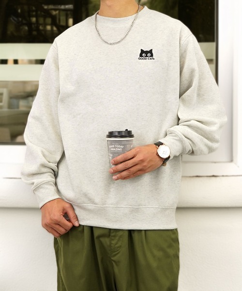 Burner（バーナー）の「【GROOVY STORE】ワンポイント刺繍裏起毛トレーナー（スウェット・メンズ・ネイビー/スミクロ/ホワイト系その他3/ブルーパープル/ホワイト/グレー/ブラック系その他3/スモークピンク/ブラック系その他2/ブラック/ホワイト系その他2/ダークネイビー/ブラック系その他4/モカ/ホワイト系その他4/ブルー/ブラック系その他5/インディゴブルー/ブラック系その他6/ホワイト系その他5/ブラウン系/ホワイト系その他6/ブルー系その他2/ピンク系その他/ブラック系その他7/ネイビー系/オフホワイト/エメラルド/アイボリー/グレー系その他/グレイッシュベージュ/ホワイト系1/ホワイト系2/ブラック系5/ブラック系6/ブラック系7/ブラック系8/ホワイト×グレー/ブラック系2/ブラック系4/ダークグリーン/グリーン系3/ホワイト系3/ブラック系1/ブラック系3/バーガンディー/ブラック系/グレー系その他3/ホワイト系4/ライトブラック/ダークグリーン系2/ブラック系9・M/LL/L）」の9枚目の写真