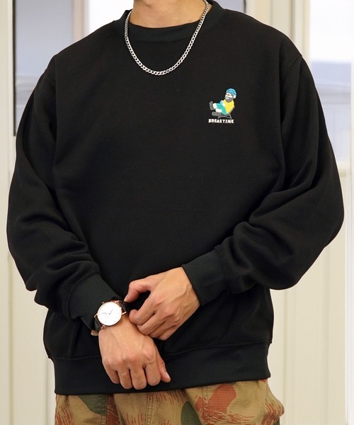 Burner（バーナー）の「【GROOVY STORE】ワンポイント刺繍裏起毛トレーナー（スウェット・メンズ・ネイビー/スミクロ/ホワイト系その他3/ブルーパープル/ホワイト/グレー/ブラック系その他3/スモークピンク/ブラック系その他2/ブラック/ホワイト系その他2/ダークネイビー/ブラック系その他4/モカ/ホワイト系その他4/ブルー/ブラック系その他5/インディゴブルー/ブラック系その他6/ホワイト系その他5/ブラウン系/ホワイト系その他6/ブルー系その他2/ピンク系その他/ブラック系その他7/ネイビー系/オフホワイト/エメラルド/アイボリー/グレー系その他/グレイッシュベージュ/ホワイト系1/ホワイト系2/ブラック系5/ブラック系6/ブラック系7/ブラック系8/ホワイト×グレー/ブラック系2/ブラック系4/ダークグリーン/グリーン系3/ホワイト系3/ブラック系1/ブラック系3/バーガンディー/ブラック系/グレー系その他3/ホワイト系4/ライトブラック/ダークグリーン系2/ブラック系9・M/LL/L）」の17枚目の写真