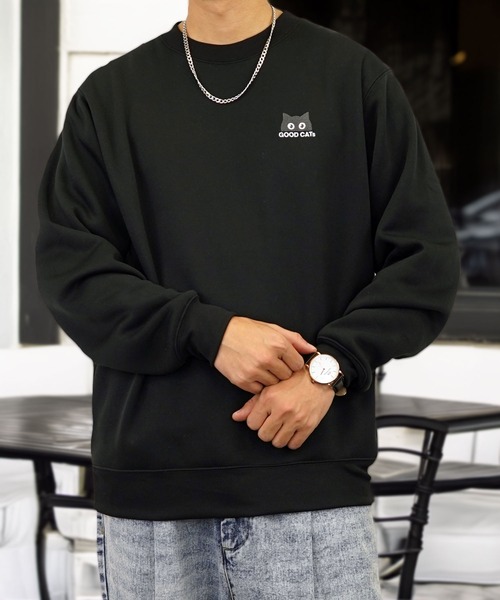 Burner（バーナー）の「【GROOVY STORE】ワンポイント刺繍裏起毛トレーナー（スウェット・メンズ・ネイビー/スミクロ/ホワイト系その他3/ブルーパープル/ホワイト/グレー/ブラック系その他3/スモークピンク/ブラック系その他2/ブラック/ホワイト系その他2/ダークネイビー/ブラック系その他4/モカ/ホワイト系その他4/ブルー/ブラック系その他5/インディゴブルー/ブラック系その他6/ホワイト系その他5/ブラウン系/ホワイト系その他6/ブルー系その他2/ピンク系その他/ブラック系その他7/ネイビー系/オフホワイト/エメラルド/アイボリー/グレー系その他/グレイッシュベージュ/ホワイト系1/ホワイト系2/ブラック系5/ブラック系6/ブラック系7/ブラック系8/ホワイト×グレー/ブラック系2/ブラック系4/ダークグリーン/グリーン系3/ホワイト系3/ブラック系1/ブラック系3/バーガンディー/ブラック系/グレー系その他3/ホワイト系4/ライトブラック/ダークグリーン系2/ブラック系9・M/LL/L）」の21枚目の写真