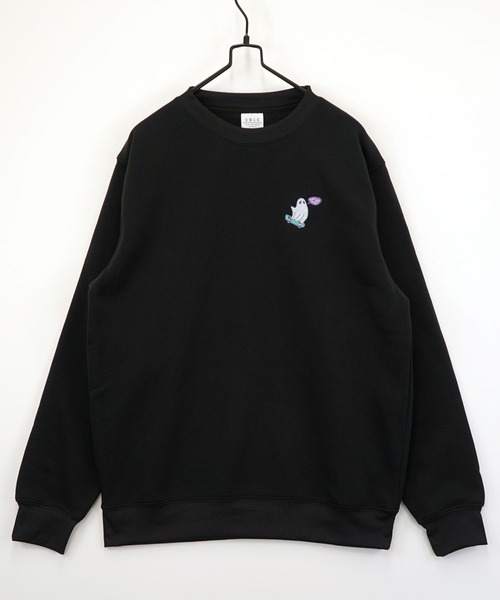 セール】【GROOVY STORE】ワンポイント刺繍裏起毛トレーナー