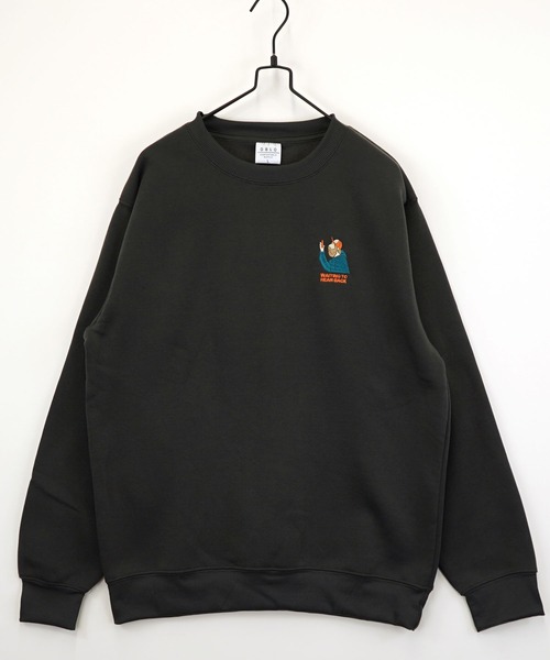 セール】【GROOVY STORE】ワンポイント刺繍裏起毛トレーナー