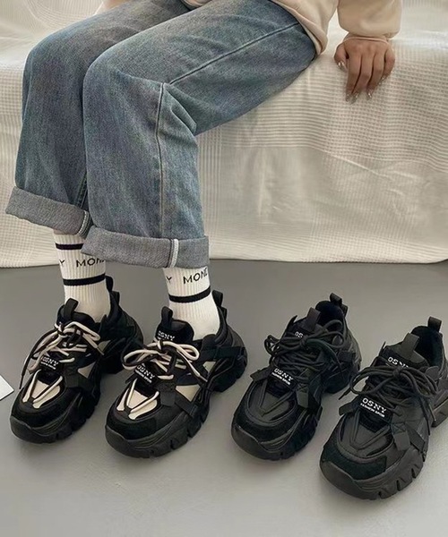 【 Jeans】プラットフォーム ロゴ 厚底 スニーカー セール】ロゴ厚底スニーカー(スニーカー)|Teem Store(チーム