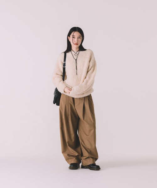 FREAK'S STORE（フリークスストア）の「モールヤーン ニットプルオーバー（ニット/セーター・レディース・ベージュ/ブラウン/オフホワイト・ﾌﾘ-）」の17枚目の写真