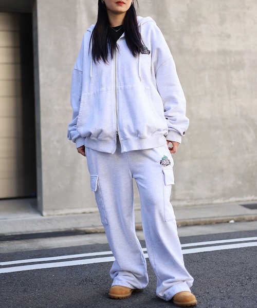 ATMARK(アットマーク)の「《フリーサイズ / UNISEX 》ATMARKクラウンロゴスウェットパンツ ピグメント加工 セットアップ可能(スウェットパンツ・メンズ・ネイビー/ホワイト/ブラック・FREE)」の15枚目の写真