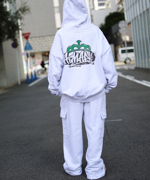 ATMARK(アットマーク)の「《フリーサイズ / UNISEX 》ATMARKクラウンロゴスウェットパンツ ピグメント加工 セットアップ可能(スウェットパンツ・メンズ・ネイビー/ホワイト/ブラック・FREE)」の16枚目の写真