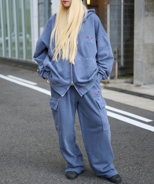 ATMARK(アットマーク)の「《フリーサイズ / UNISEX 》ATMARKクラウンロゴスウェットパンツ ピグメント加工 セットアップ可能(スウェットパンツ・メンズ・ネイビー/ホワイト/ブラック・FREE)」の20枚目の写真