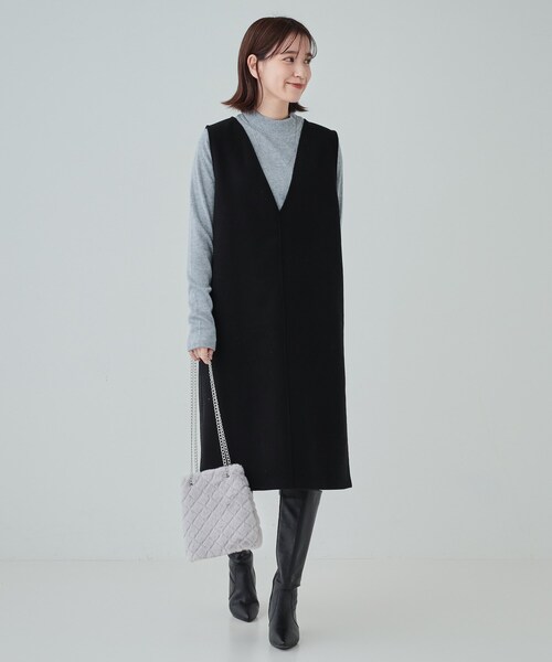 SHOO・LA・RUE(シューラルー)の「◆【洗える/S-LL】プチハイネック ラメ入りリブ インナートップス(Tシャツ/カットソー・レディース・オフホワイト/ライトグレー/ライトブルー/チャコールグレー・01/02/03/04)」の19枚目の写真
