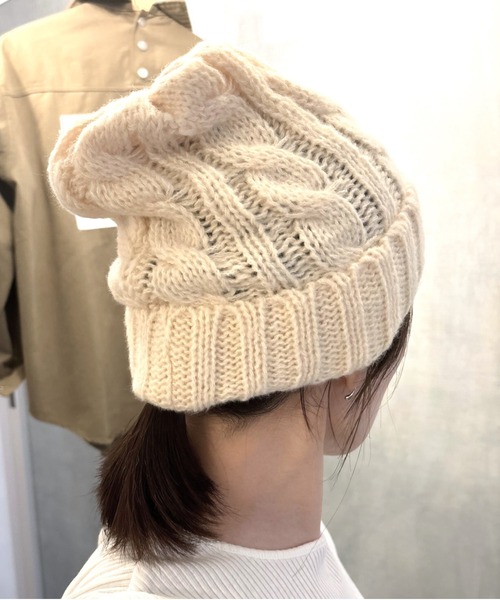 ハンドメイド　ケーブルニットキャップ　ベージュ ケーブルニットキャップ【ベージュ】 – TRUE Self
