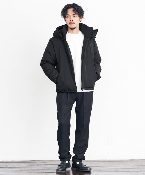 セール】フード脱着 撥水 中綿パデッドジャケット（ダウンジャケット