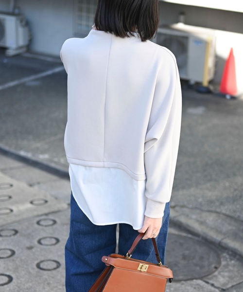 &HALF(アンドハーフ)の「バイカラーレイヤード切替長袖トップス(Tシャツ/カットソー・レディース・ロイヤルブルー/ベージュ/ブラック/イエロー・FREE)」の20枚目の写真