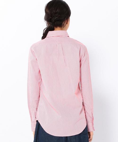 coen（コーエン）の「ブロードストライプスリムワイヤーシャツ◆（シャツ/ブラウス・レディース・コバルトブルー/レッド・MEDIUM/LARGE/SMALL）」の7枚目の写真