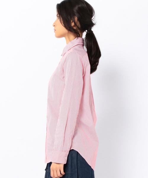 coen（コーエン）の「ブロードストライプスリムワイヤーシャツ◆（シャツ/ブラウス・レディース・コバルトブルー/レッド・MEDIUM/LARGE/SMALL）」の14枚目の写真