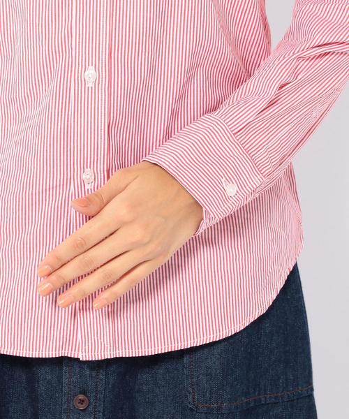 coen（コーエン）の「ブロードストライプスリムワイヤーシャツ◆（シャツ/ブラウス・レディース・コバルトブルー/レッド・MEDIUM/LARGE/SMALL）」の3枚目の写真