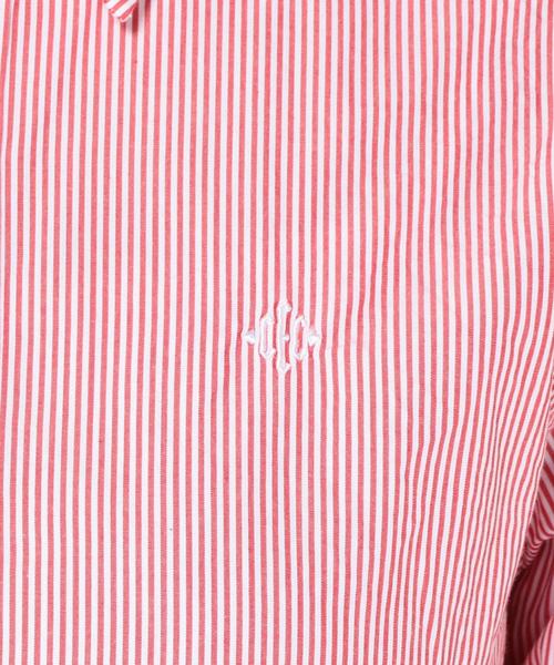 coen（コーエン）の「ブロードストライプスリムワイヤーシャツ◆（シャツ/ブラウス・レディース・コバルトブルー/レッド・MEDIUM/LARGE/SMALL）」の4枚目の写真