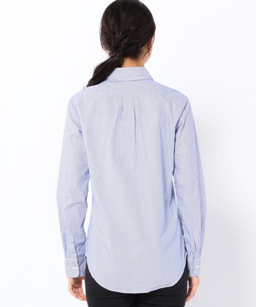 coen（コーエン）の「ブロードストライプスリムワイヤーシャツ◆（シャツ/ブラウス・レディース・コバルトブルー/レッド・MEDIUM/LARGE/SMALL）」の12枚目の写真