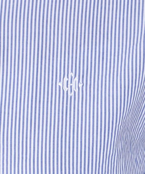 coen（コーエン）の「ブロードストライプスリムワイヤーシャツ◆（シャツ/ブラウス・レディース・コバルトブルー/レッド・MEDIUM/LARGE/SMALL）」の5枚目の写真
