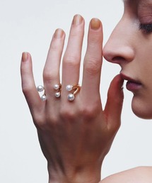 【LOHME/ローム】Pearl Lane Double Finger Ring/パールリング