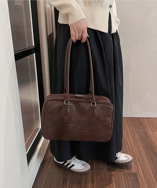 Miniministore(ミニミニストア)の「ロングハンドルボストンバッグトートバッグ(トートバッグ・レディース・ブラック/キャメル/ダークブラウン・FREE)」の6枚目の写真