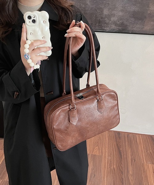 Miniministore(ミニミニストア)の「ロングハンドルボストンバッグトートバッグ(トートバッグ・レディース・ブラック/キャメル/ダークブラウン・FREE)」の9枚目の写真