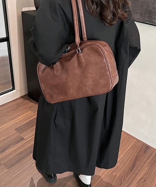 Miniministore(ミニミニストア)の「ロングハンドルボストンバッグトートバッグ(トートバッグ・レディース・ブラック/キャメル/ダークブラウン・FREE)」の10枚目の写真