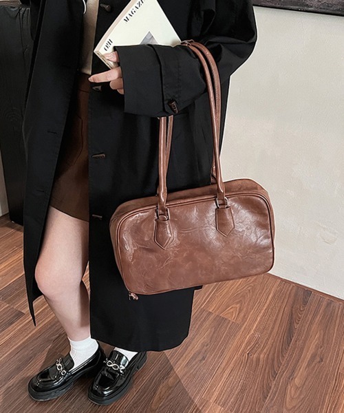 Miniministore(ミニミニストア)の「ロングハンドルボストンバッグトートバッグ(トートバッグ・レディース・ブラック/キャメル/ダークブラウン・FREE)」の11枚目の写真