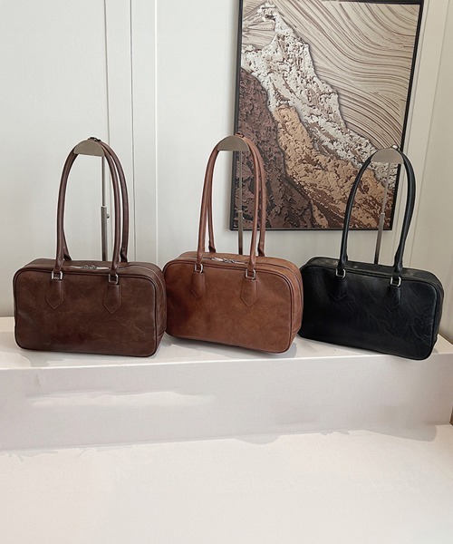 Miniministore(ミニミニストア)の「ロングハンドルボストンバッグトートバッグ(トートバッグ・レディース・ブラック/キャメル/ダークブラウン・FREE)」の12枚目の写真