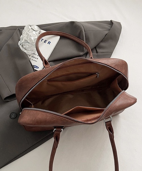 Miniministore(ミニミニストア)の「ロングハンドルボストンバッグトートバッグ(トートバッグ・レディース・ブラック/キャメル/ダークブラウン・FREE)」の13枚目の写真