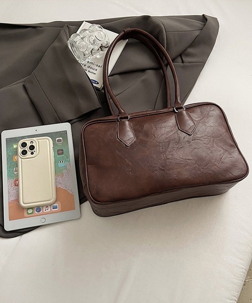 Miniministore(ミニミニストア)の「ロングハンドルボストンバッグトートバッグ(トートバッグ・レディース・ブラック/キャメル/ダークブラウン・FREE)」の14枚目の写真