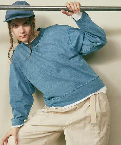 M2396 インディゴ天竺ロンＴ（Tシャツ/カットソー）｜RNA-N（アールエヌエーエヌ）