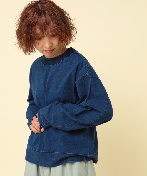 M2396 インディゴ天竺ロンＴ（Tシャツ/カットソー）｜RNA-N（アールエヌエーエヌ）