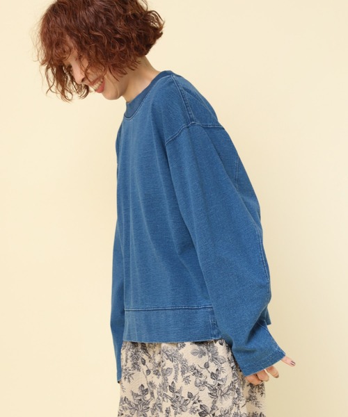 M2396 インディゴ天竺ロンＴ（Tシャツ/カットソー）｜RNA-N（アールエヌエーエヌ）