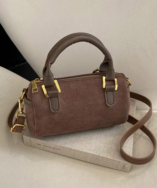 セール】2way スエード ミニボストンバッグ ショルダーバッグ