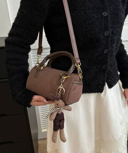 セール】2way スエード ミニボストンバッグ ショルダーバッグ