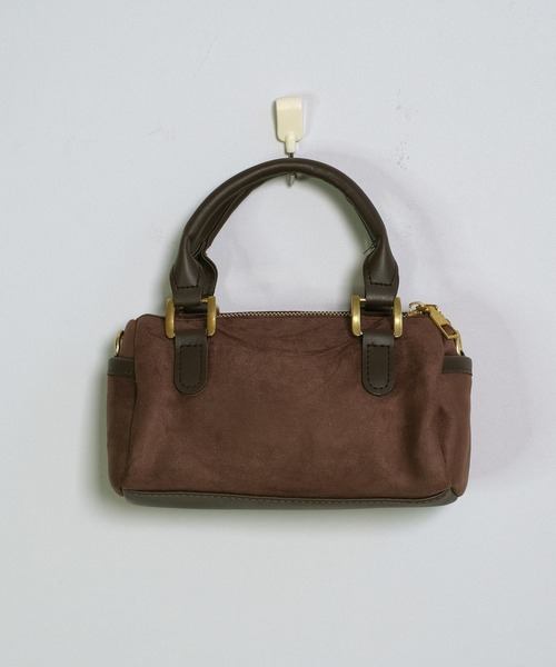 セール】2way スエード ミニボストンバッグ ショルダーバッグ