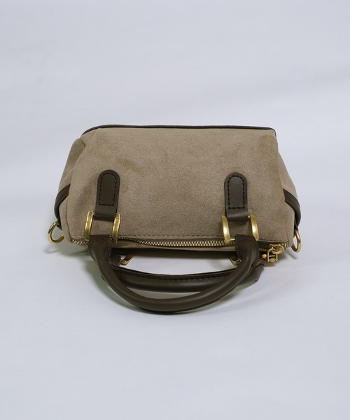 セール】2way スエード ミニボストンバッグ ショルダーバッグ