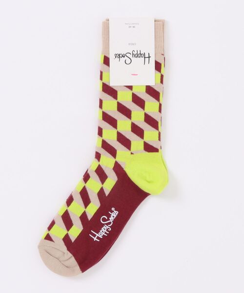 Happy Socks(ハッピーソックス)の「【66】【HAPPY SOCKS】ジオメトリックデザインソックス(ソックス/靴下・メンズ・ブルー/ネイビー/グレー/ベージュ・MEDIUM/SMALL)」の3枚目の写真