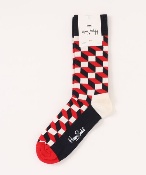 Happy Socks(ハッピーソックス)の「【66】【HAPPY SOCKS】ジオメトリックデザインソックス(ソックス/靴下・メンズ・ブルー/ネイビー/グレー/ベージュ・MEDIUM/SMALL)」の4枚目の写真