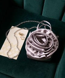 forksy.（フォルクシー）の「【forksy.】【オケージョン対応】サテン ローズモチーフ ミニバッグ/ショルダーバッグ（ショルダーバッグ）」