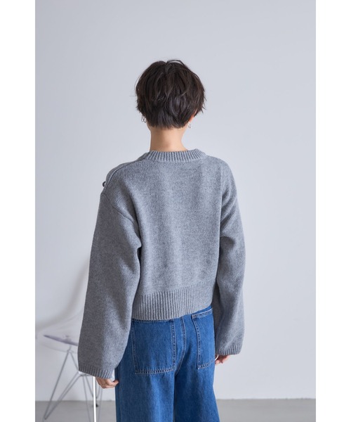 &. NOSTALGIA(アンドドットノスタルジア)の「リボンデザインニットプルオーバー(Tシャツ/カットソー・レディース・ネイビー/グレー・M)」の17枚目の写真