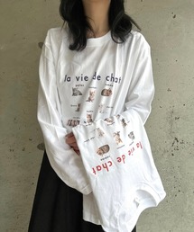 CATデザインロングTシャツ