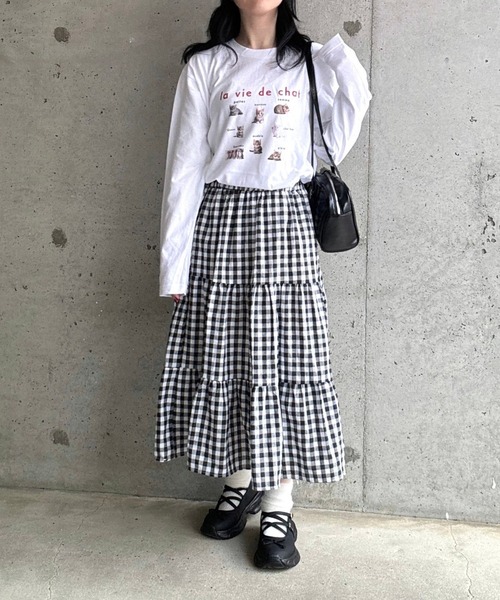 merrylatte(メリーラテ)の「CATデザインロングTシャツ(Tシャツ/カットソー・レディース・ネイビー/レッド・MEDIUM/LARGE)」の19枚目の写真