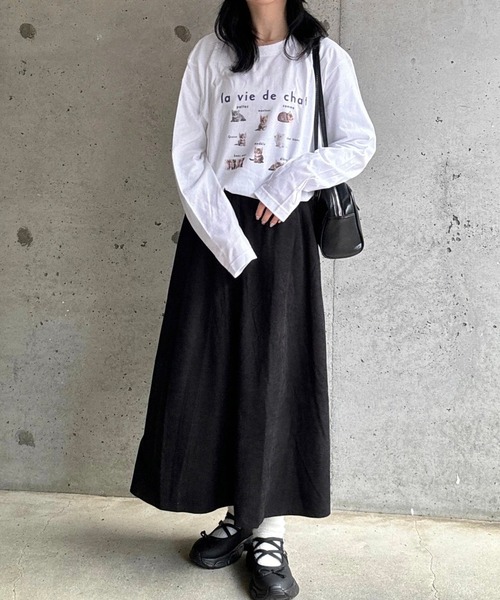 merrylatte(メリーラテ)の「CATデザインロングTシャツ(Tシャツ/カットソー・レディース・ネイビー/レッド・MEDIUM/LARGE)」の21枚目の写真