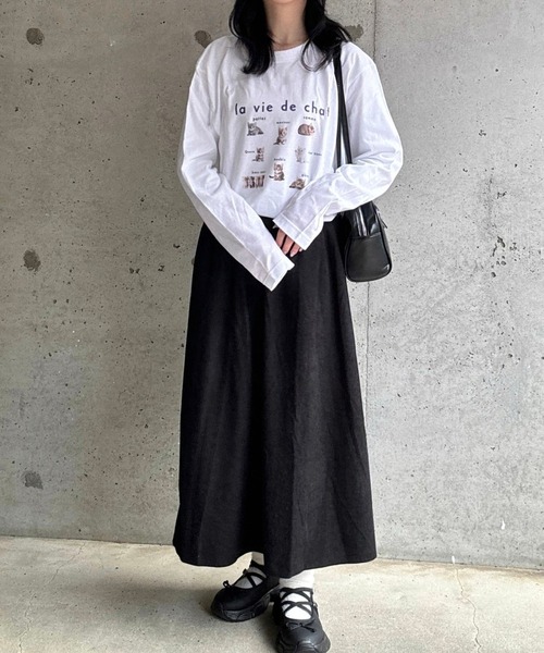 merrylatte(メリーラテ)の「CATデザインロングTシャツ(Tシャツ/カットソー・レディース・ネイビー/レッド・MEDIUM/LARGE)」の22枚目の写真