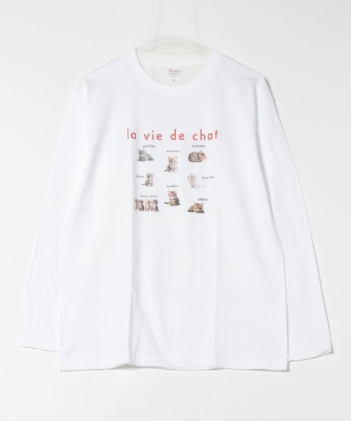 merrylatte(メリーラテ)の「CATデザインロングTシャツ(Tシャツ/カットソー・レディース・ネイビー/レッド・MEDIUM/LARGE)」の5枚目の写真
