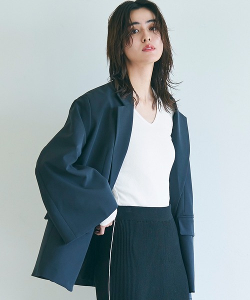 coca(coca)(コカ)の「【WEB限定セール】リブVネックトップス(ニット/セーター・レディース・チャコール/アイボリー/ブラック/ネイビー・M/L/S)」の19枚目の写真