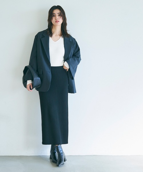 coca(coca)(コカ)の「【WEB限定セール】リブVネックトップス(ニット/セーター・レディース・チャコール/アイボリー/ブラック/ネイビー・M/L/S)」の20枚目の写真