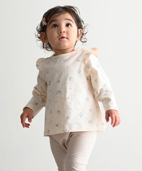 PUPPAPUPO(プッパプーポ)の「肩フリル 長袖 Tシャツ(Tシャツ/カットソー・キッズ・ベージュ/ホワイト系その他/ホワイト系その他2/アイボリー/ピンク系その他/ベビーピンク/オートミール/ホワイト系その他5/ホワイト系その他4/ホワイト系その他3・130/120/110/100/90/80)」の7枚目の写真